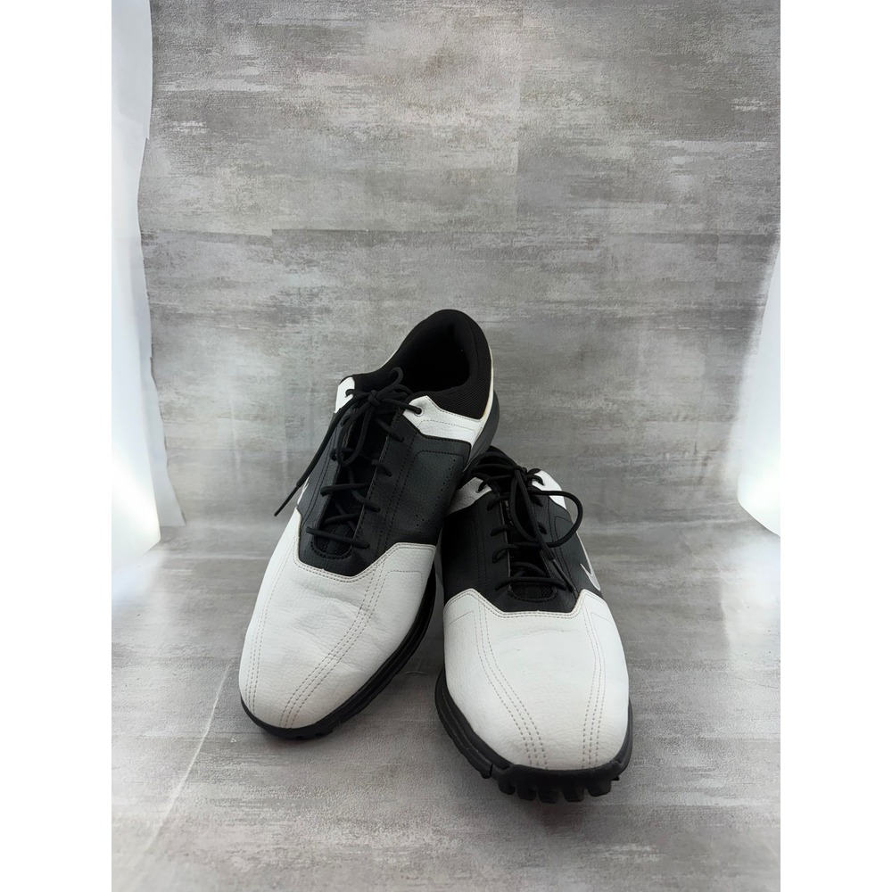 Nike Golf Heritage Shoes White Black Silver Spiked Cleats 336040-101 Men Sz 12